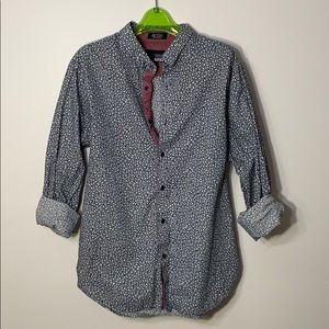 Blue Pattern Button Down